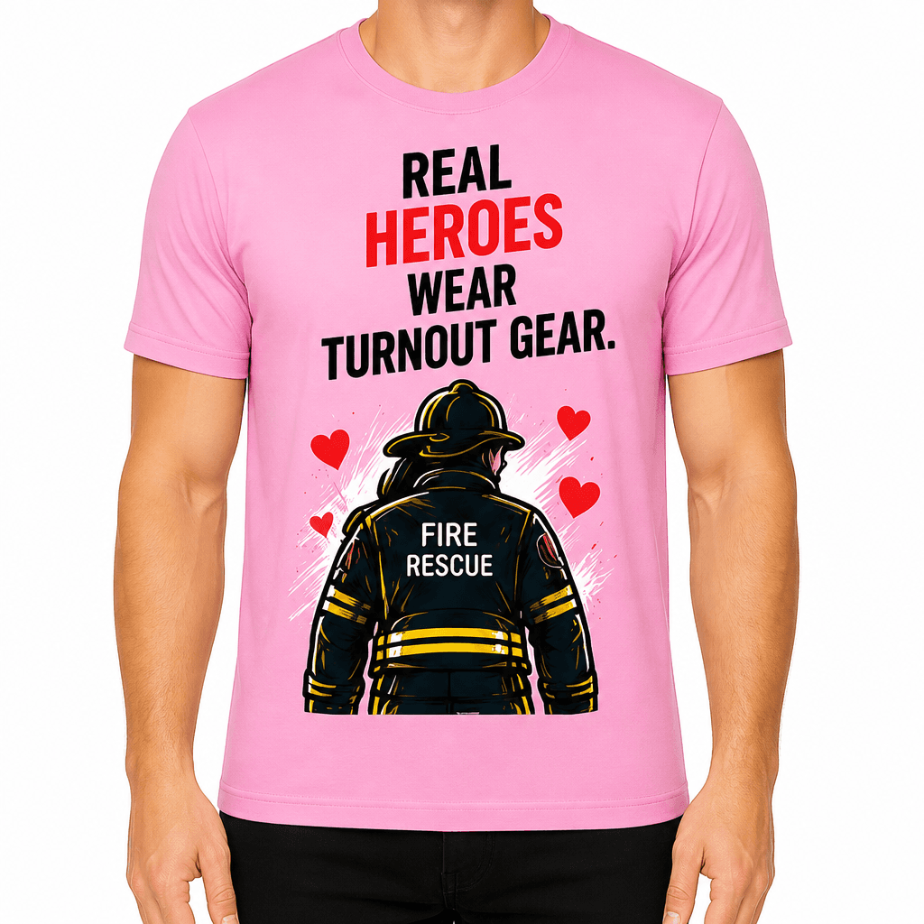 Firefighter T-Shirt – Real heroes wear turnout gear.