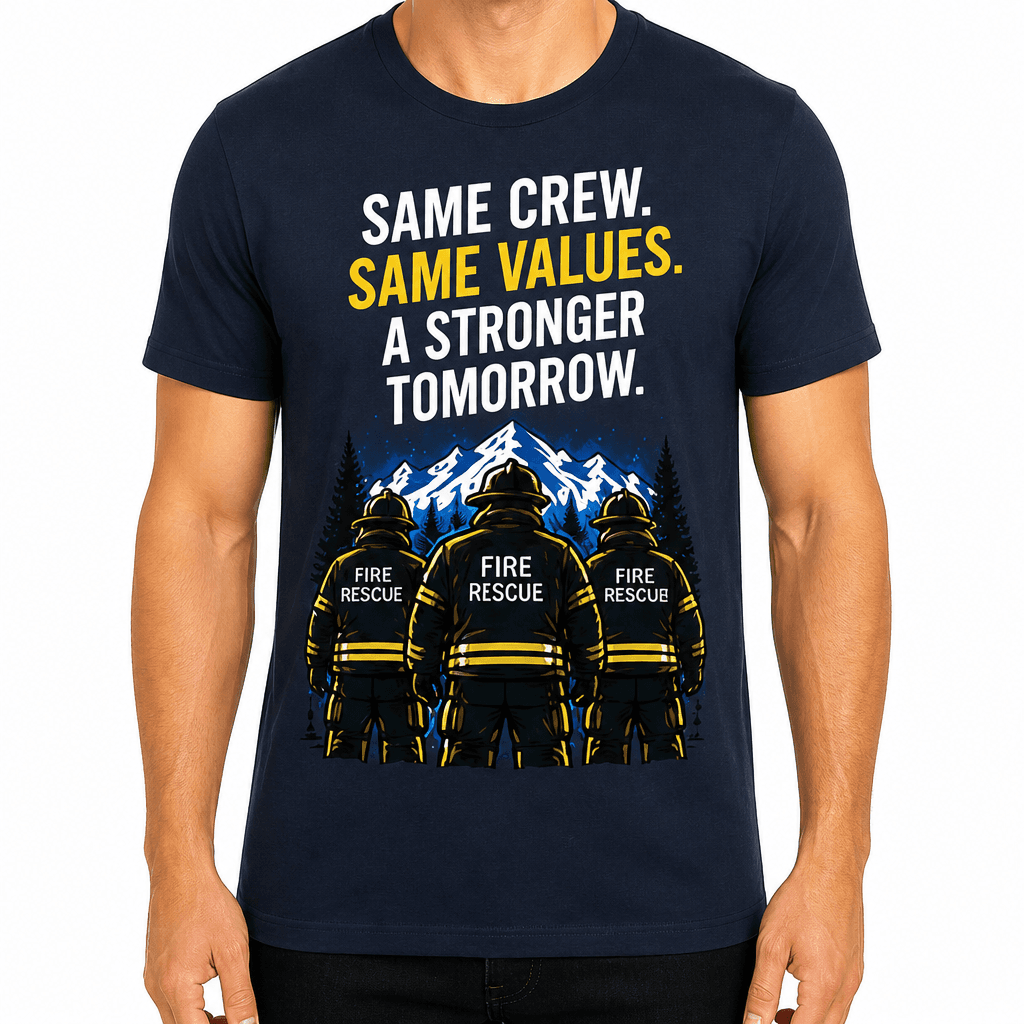 Firefighter T-Shirt – Same crew. Same values. A stronger tomorrow.
