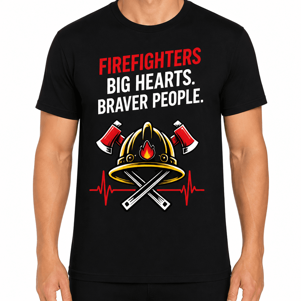Firefighter T-Shirt – Firefighters big hearts. Braver people.