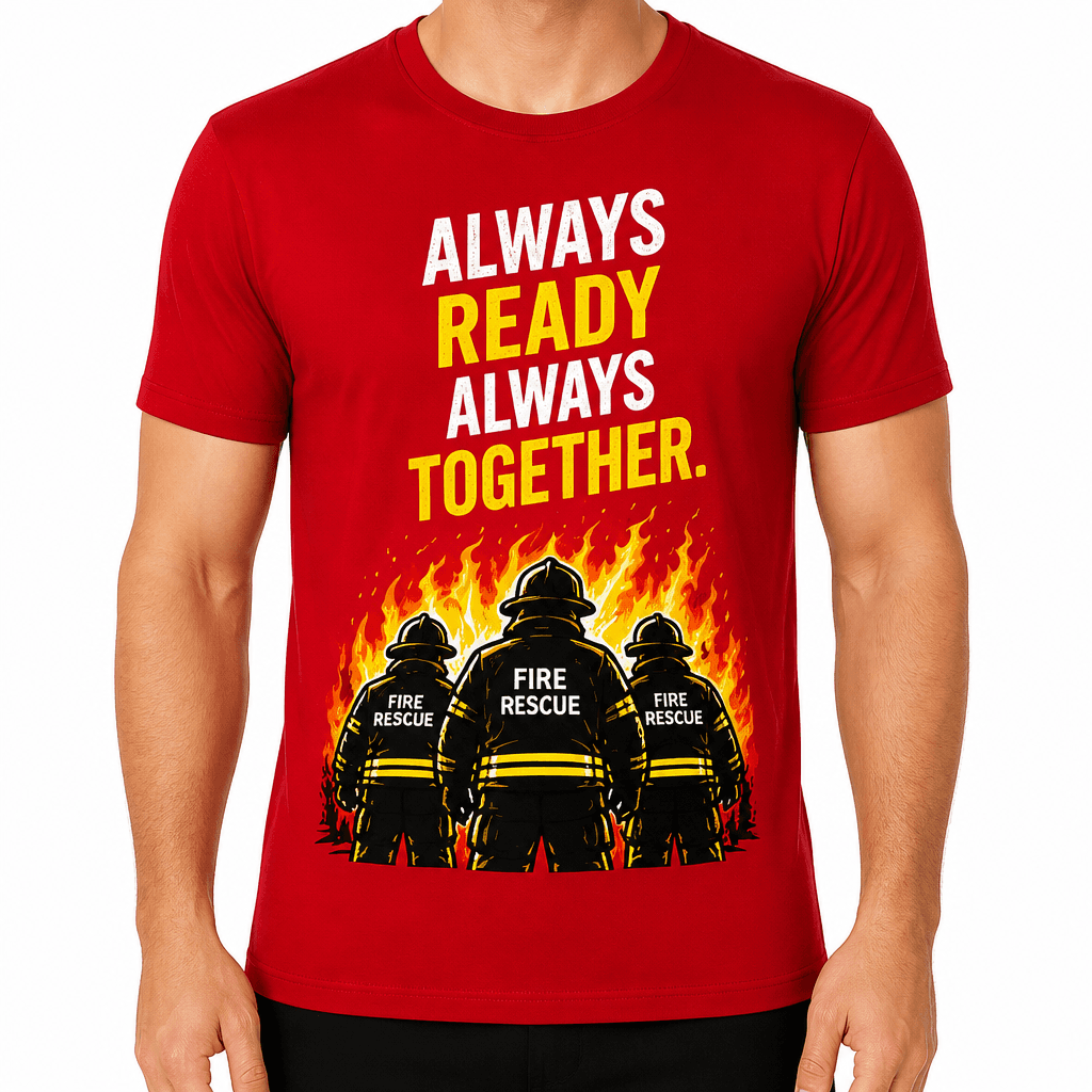 Firefighter T-Shirt – Always ready always together.
