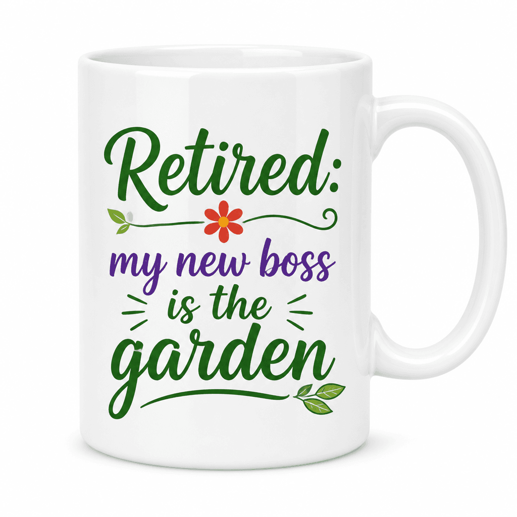 Retirement Mug - Retired: my new boss is the garden