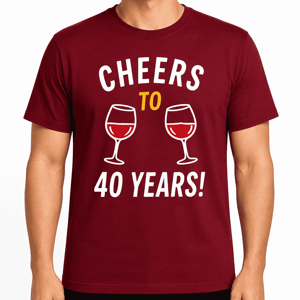40th Birthday T-Shirt – Cheers to 40 years!