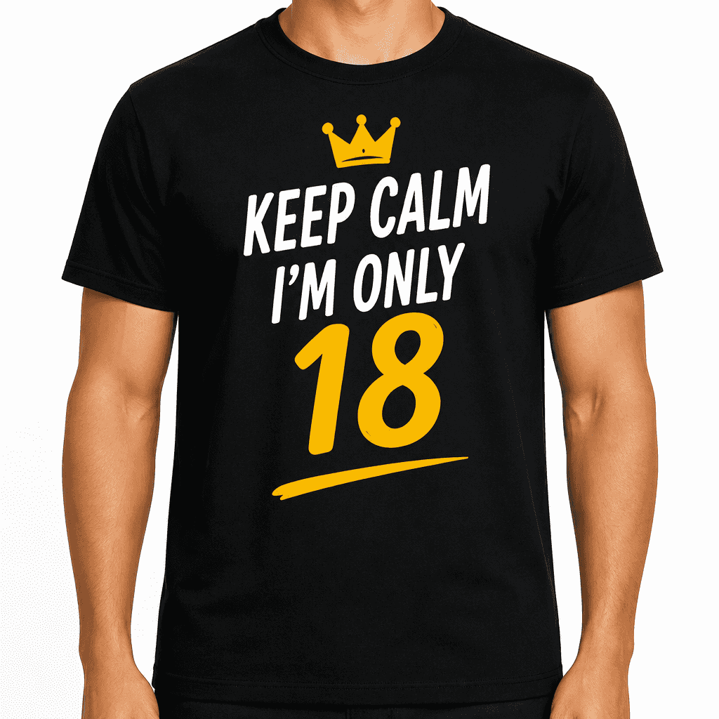 18th Birthday T-Shirt ā Keep calm iām only 18