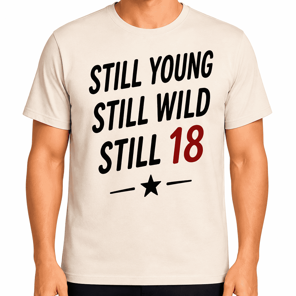 18th Birthday T-Shirt ā Still young still wild still 18