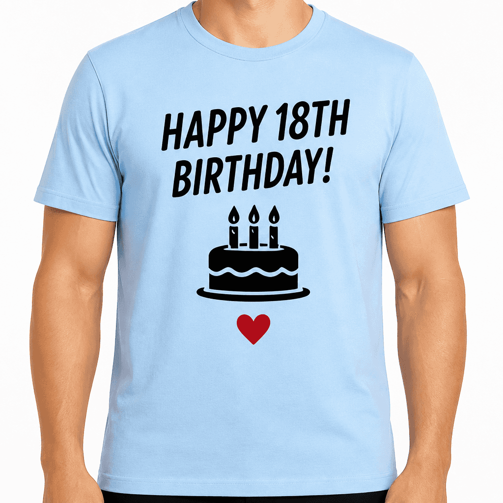 18th Birthday T-Shirt ā Happy 18th birthday!