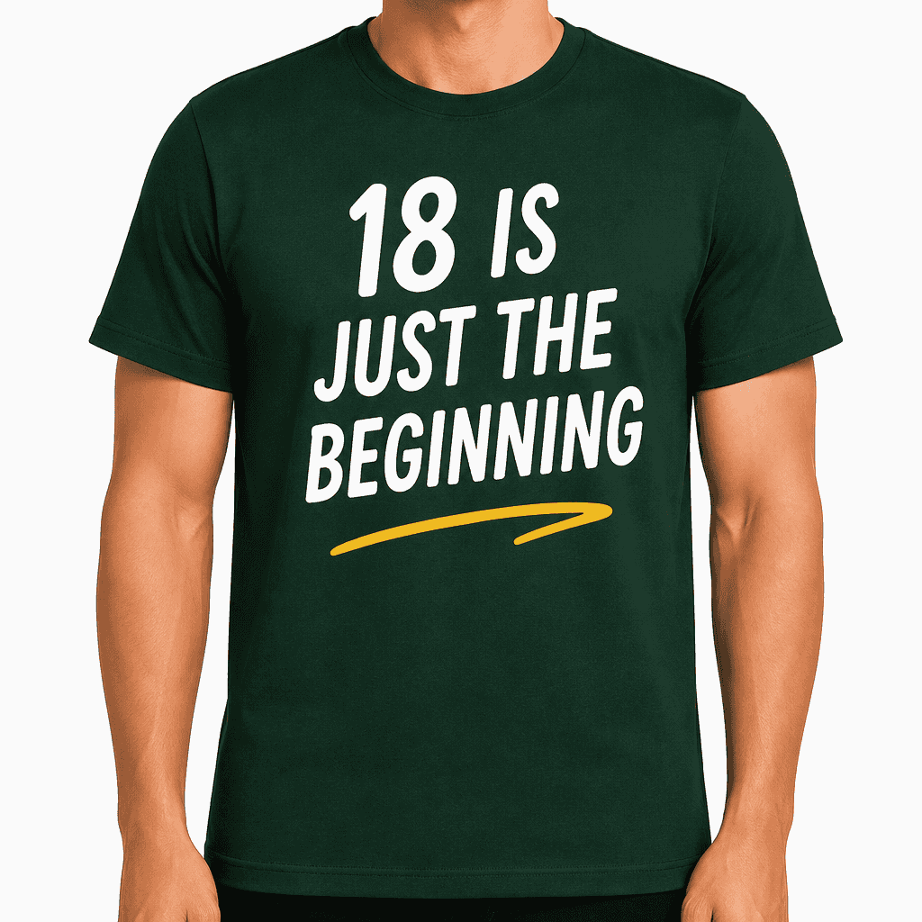 18th Birthday T-Shirt ā 18 is just the beginning