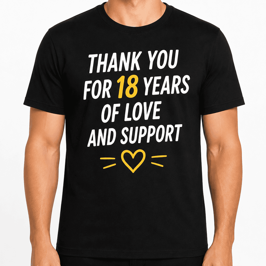 18th Birthday T-Shirt – Thank you for 18 years of love and support