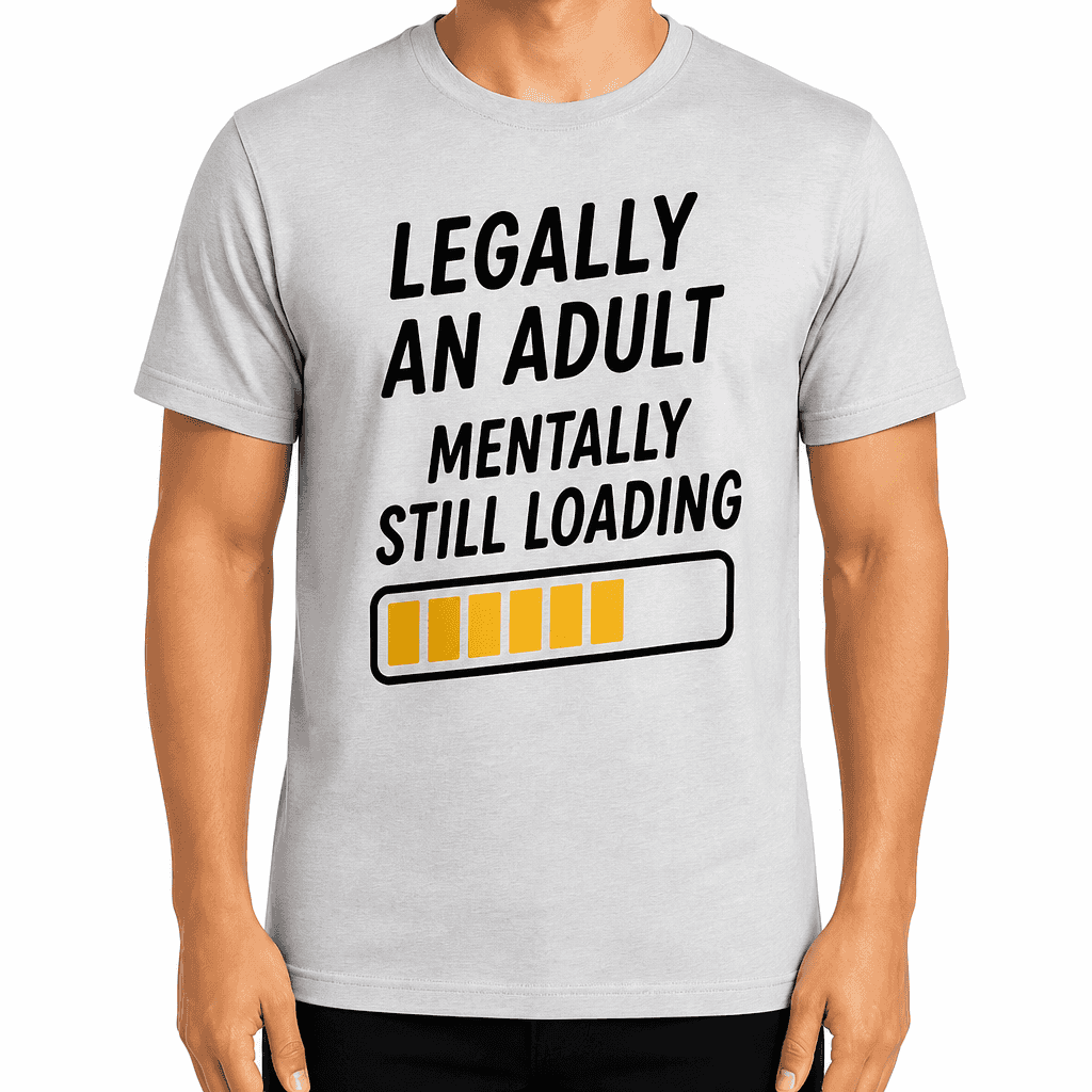 18th Birthday T-Shirt ā Legally an adult mentally still loading