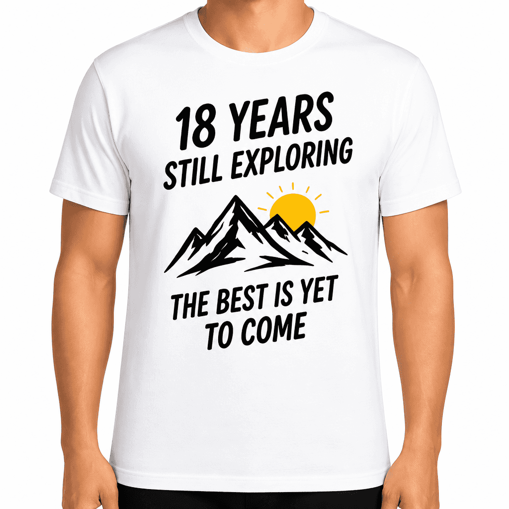 18th Birthday T-Shirt ā 18 years still exploring the best is yet to come