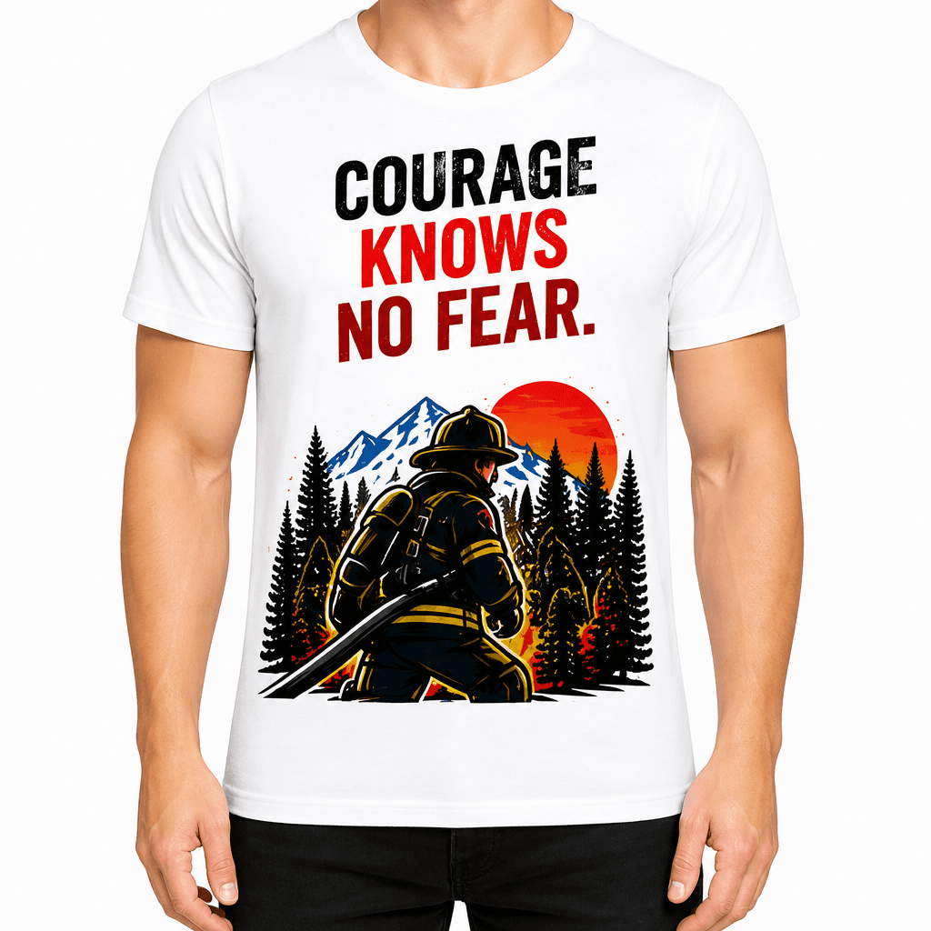 Firefighter T-Shirt – Courage knows no fear.