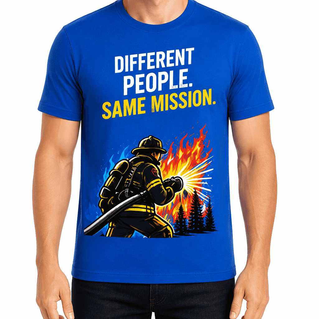 Firefighter T-Shirt β Different people. Same mission.