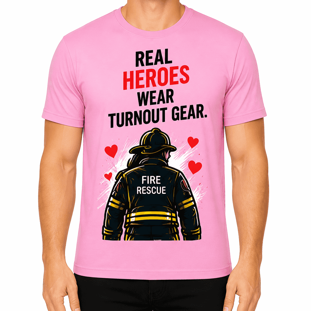 Firefighter T-Shirt β Real heroes wear turnout gear.