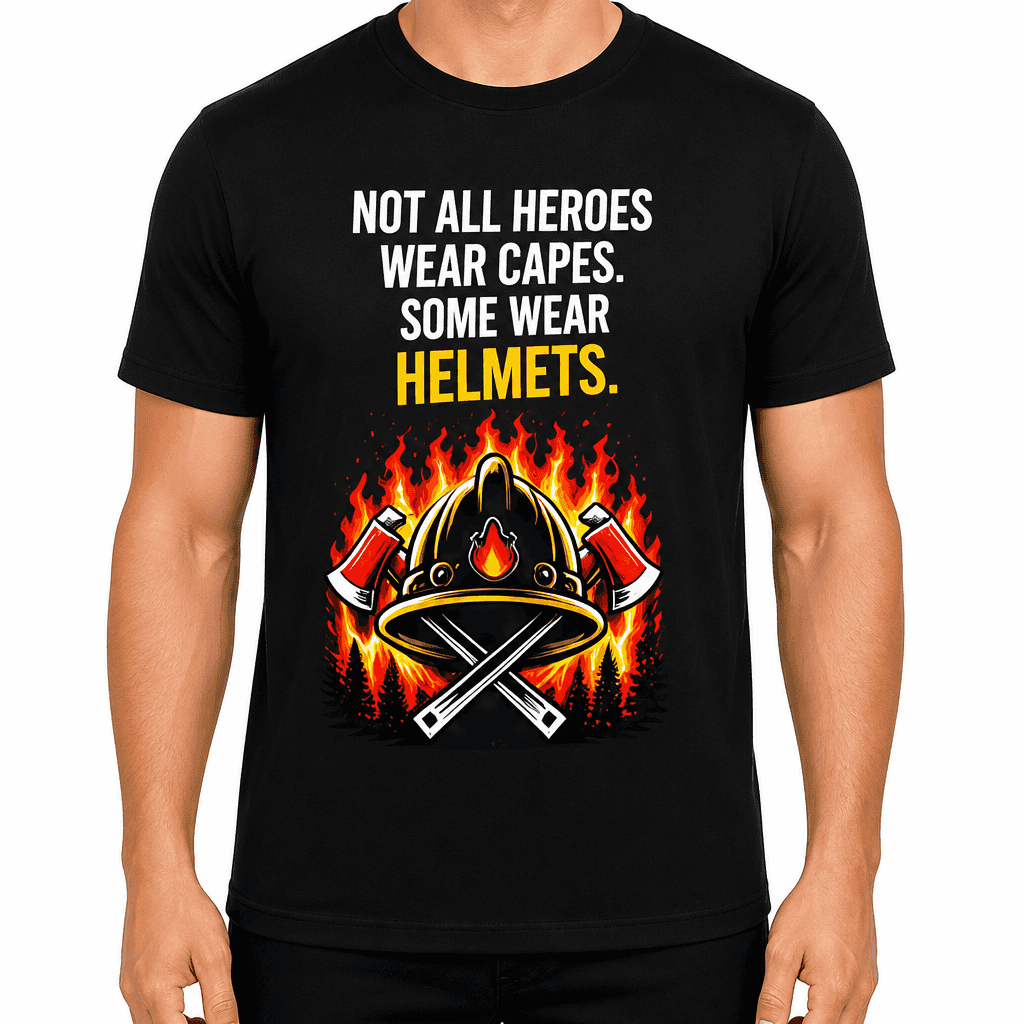Firefighter T-Shirt β Not all heroes wear capes. Some wear helmets.
