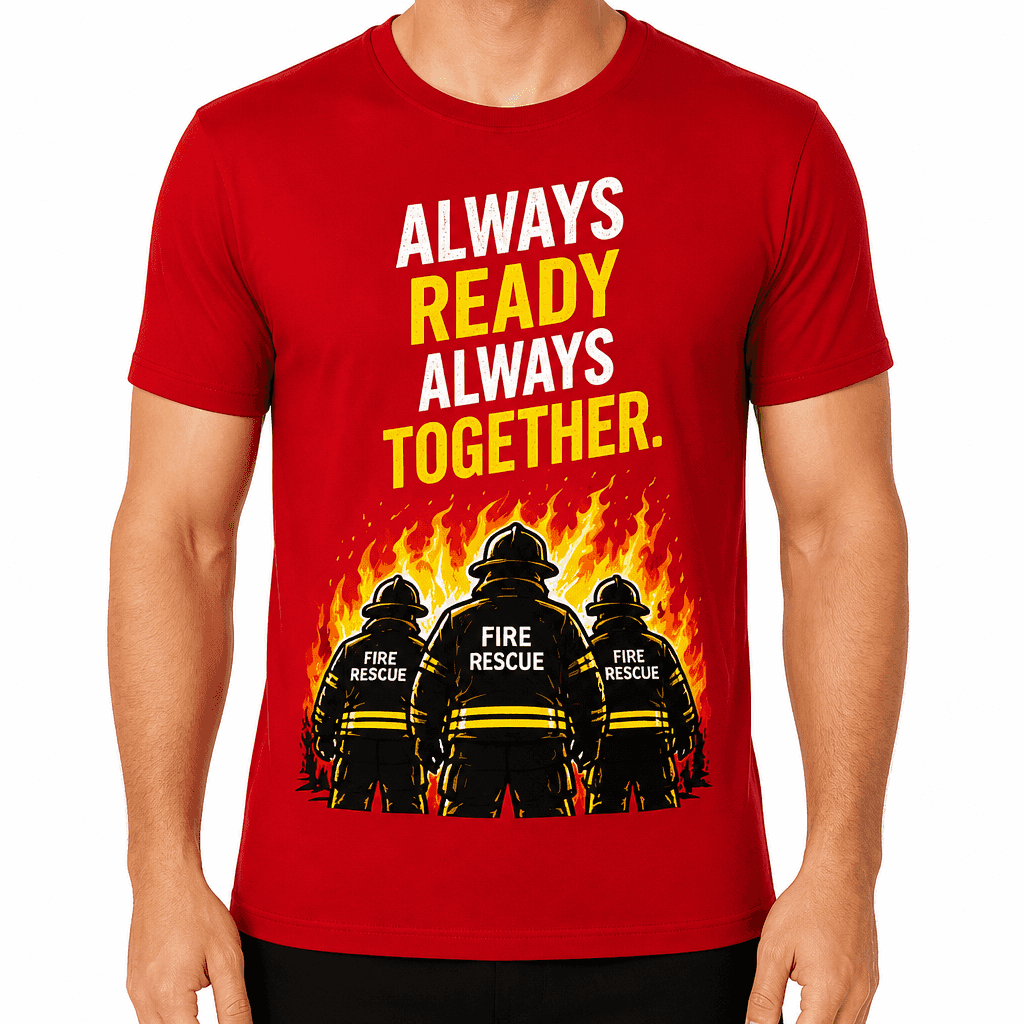 Firefighter T-Shirt β Always ready always together.