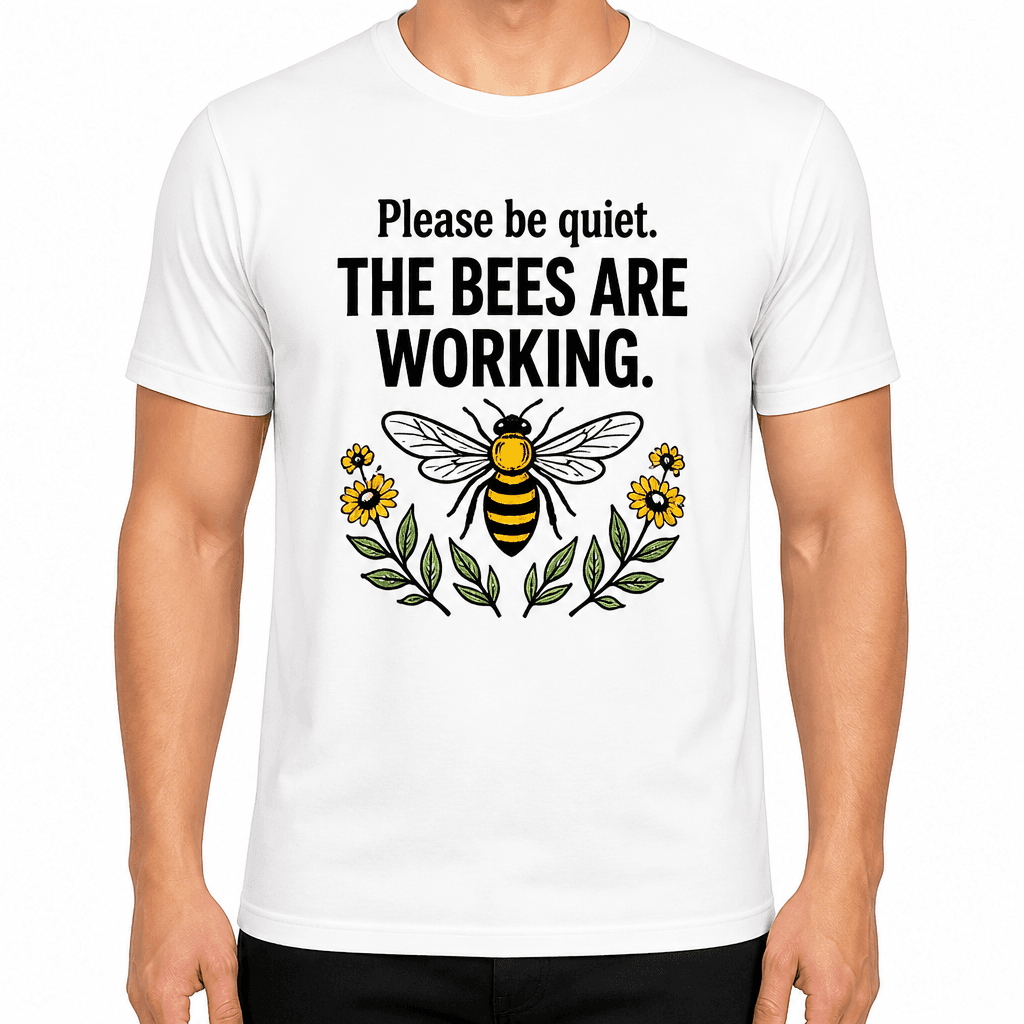 Beekeeper T-shirt β Please be quiet. The bees are working.