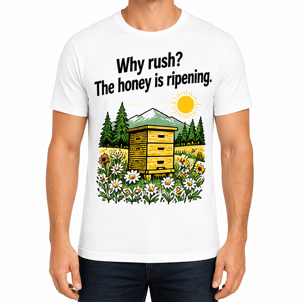 Beekeeper T-shirt β Why rush? The honey is ripening.