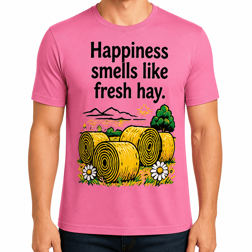Farmer T-shirt β Happiness smells like fresh hay.