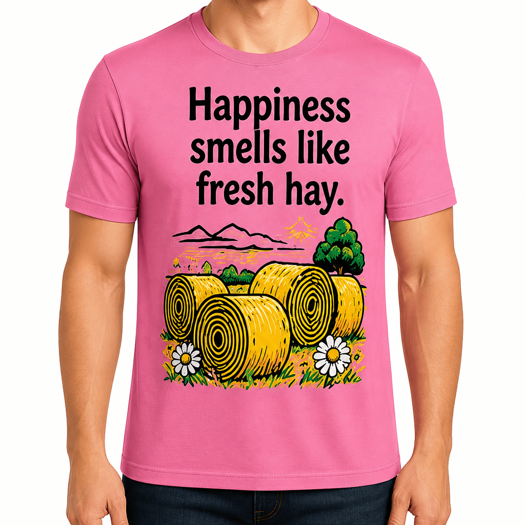 Farmer T-shirt – Happiness smells like fresh hay.