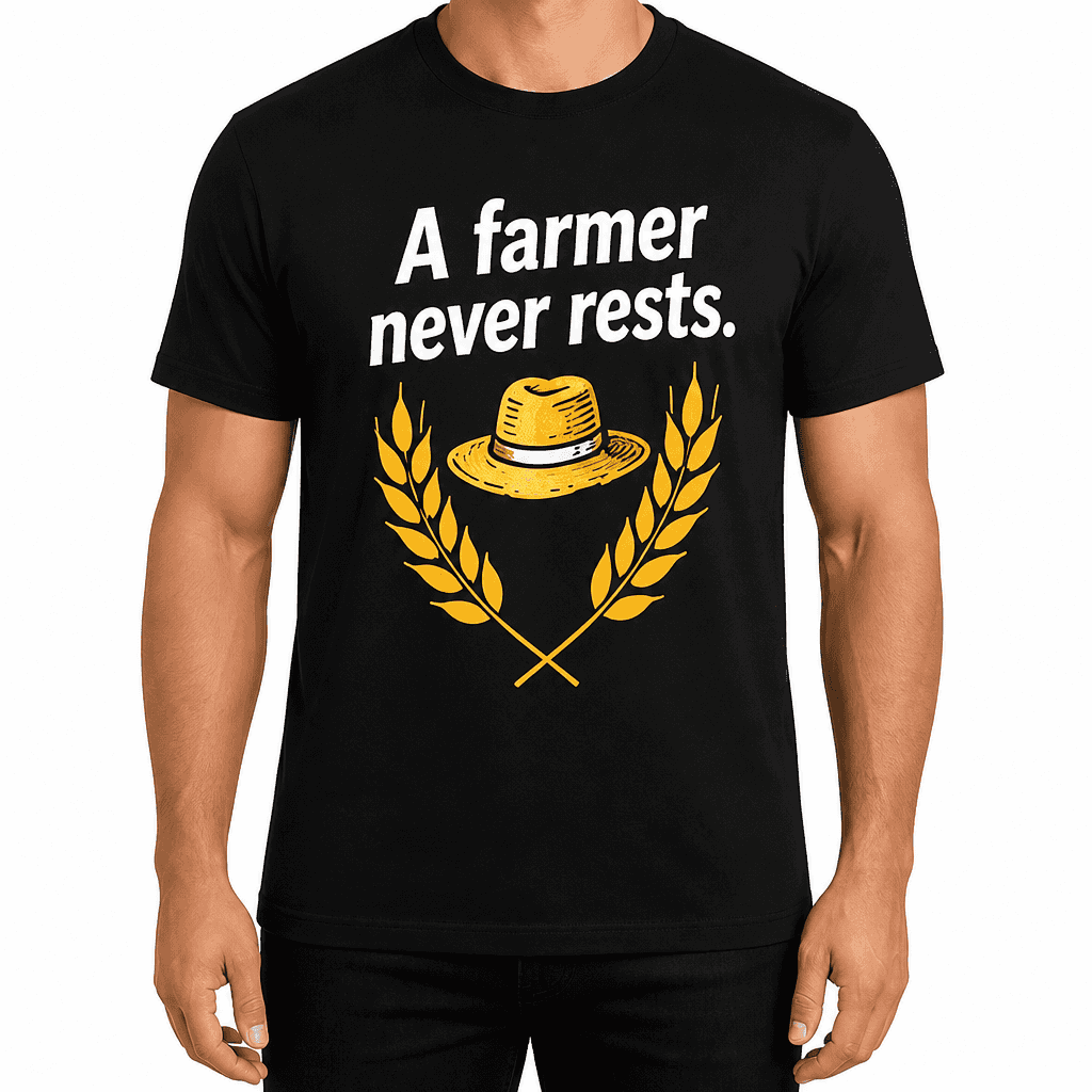 Farmer T-shirt β A farmer never rests.