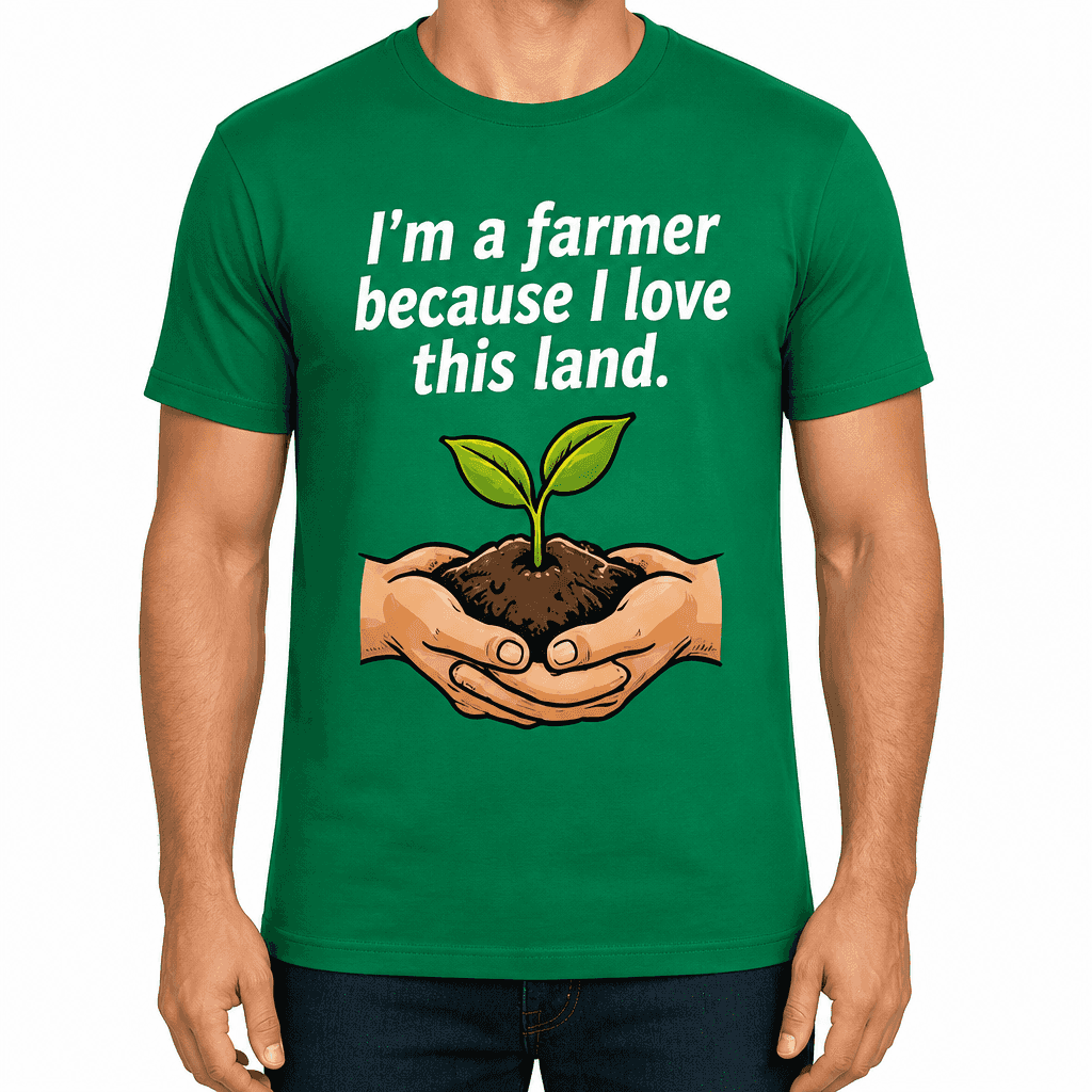 Farmer T-shirt β I'm a farmer because I love this land.