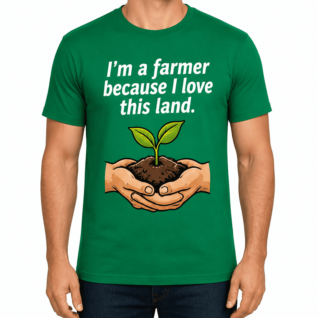 Farmer T-shirt β I'm a farmer because I love this land.