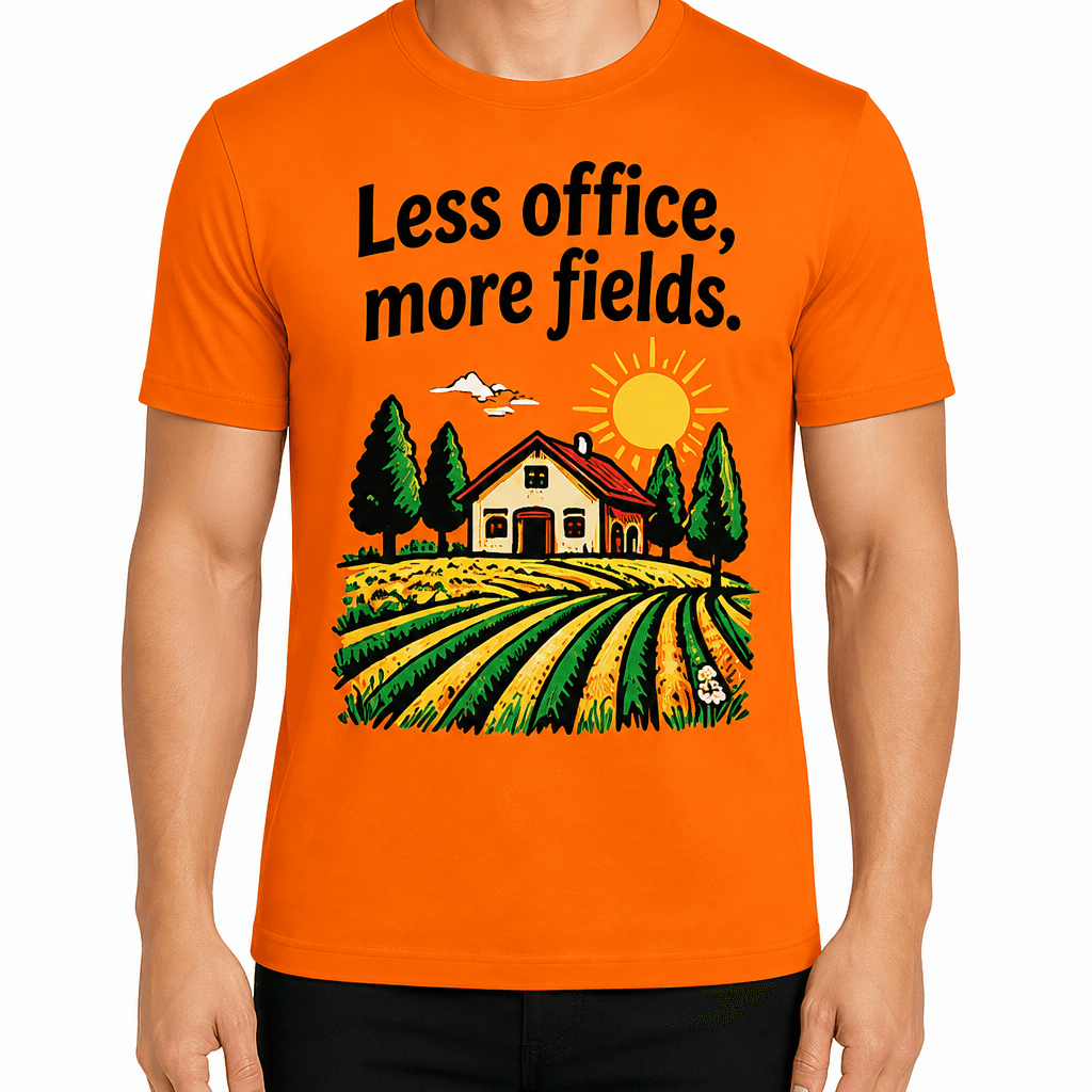 Farmer T-shirt – Less office, more fields.