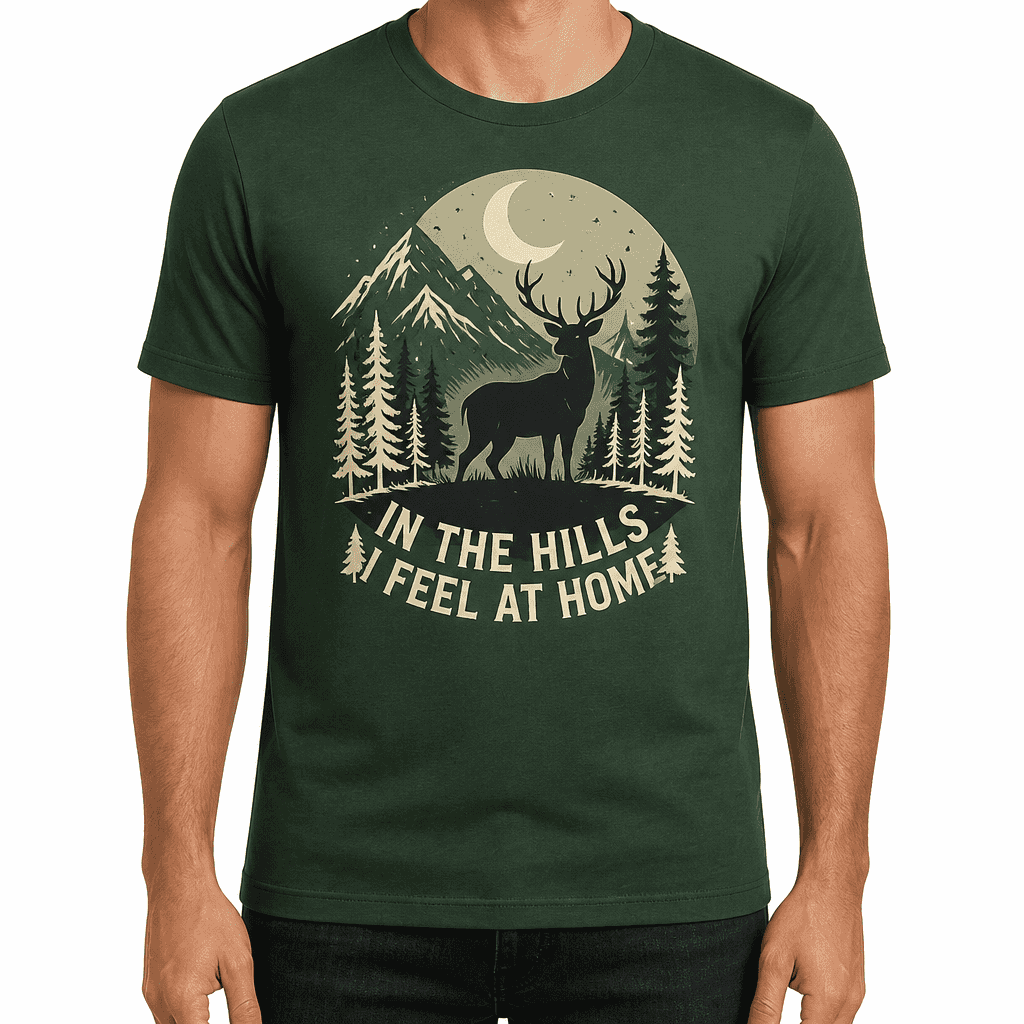 Hunter T-Shirt – IN THE HILLS I FEEL AT HOME