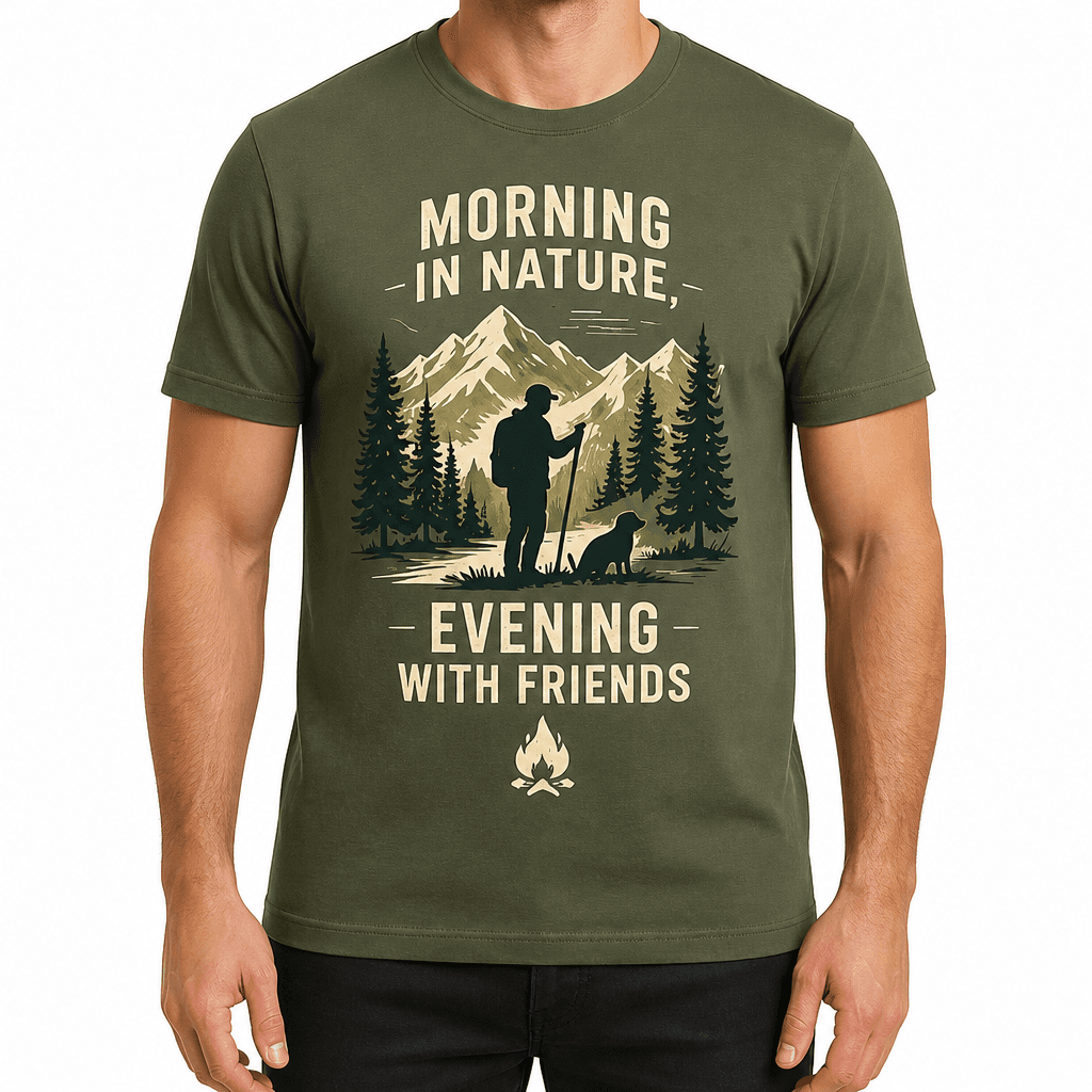 Hunter T-Shirt β MORNING IN NATURE, EVENING WITH FRIENDS