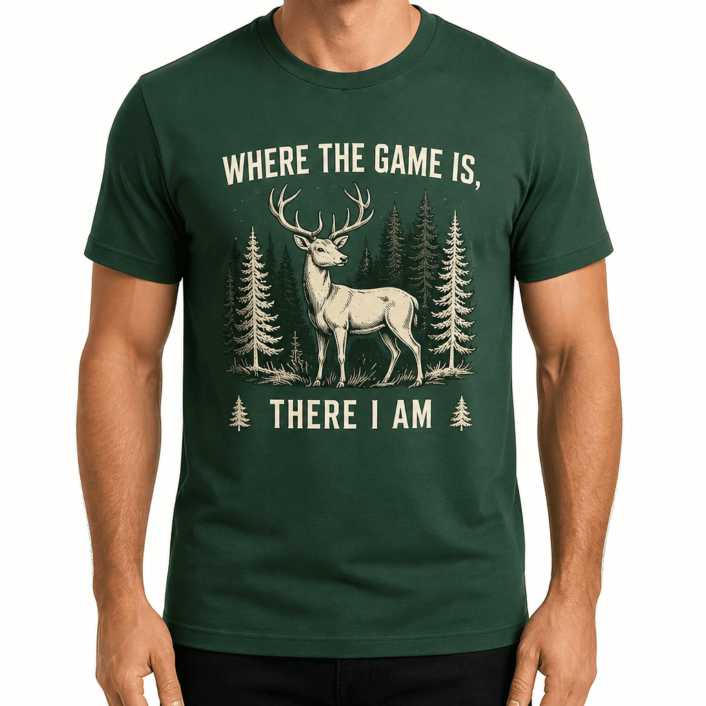 Hunter T-Shirt β WHERE THE GAME IS, THERE I AM