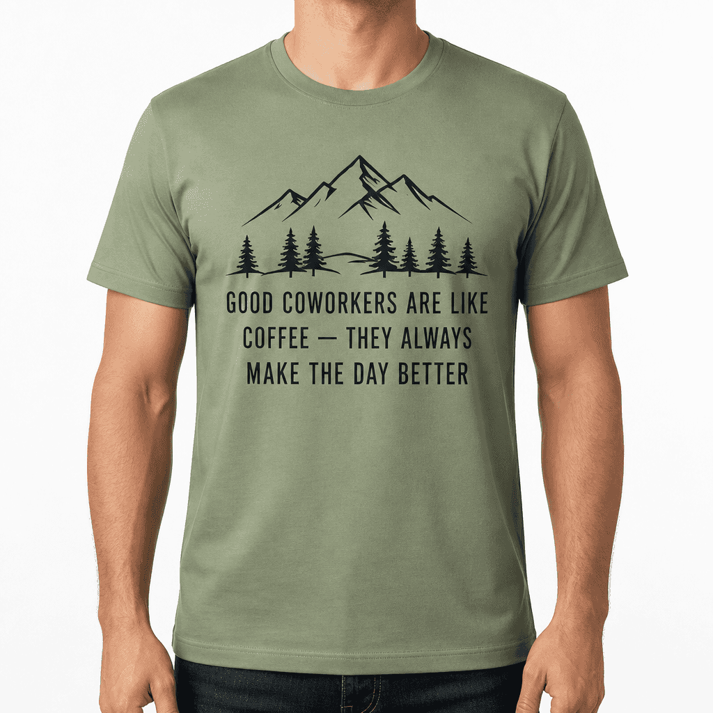 Coworker T-shirt β GOOD COWORKERS ARE LIKE COFFEE β THEY ALWAYS MAKE THE DAY BETTER