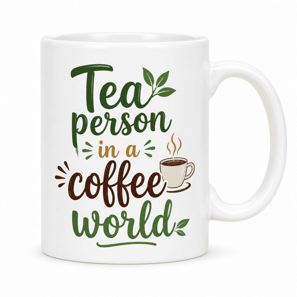 Funny Tea Mug - Tea person in a coffee world