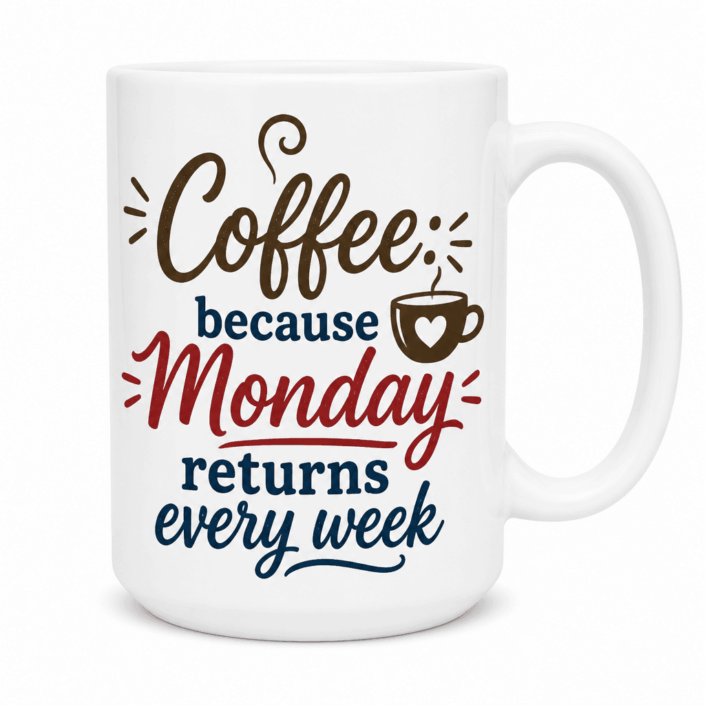 Funny Coffee Mug - Coffee: because Monday returns every week
