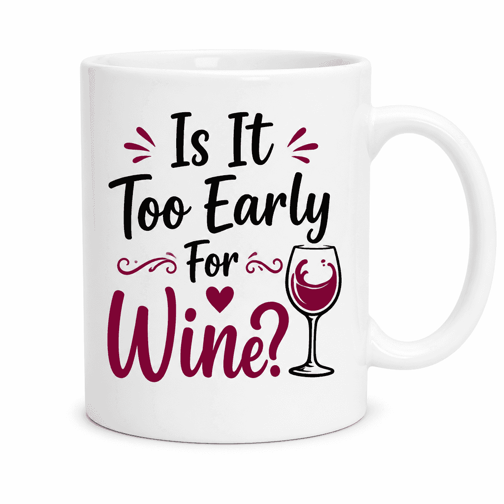Is It Too Early For Wine? Funny Mug