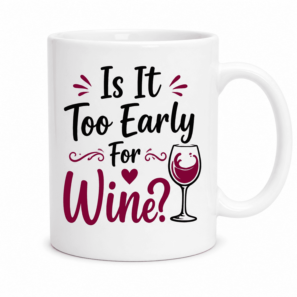 Is It Too Early For Wine? Funny Mug