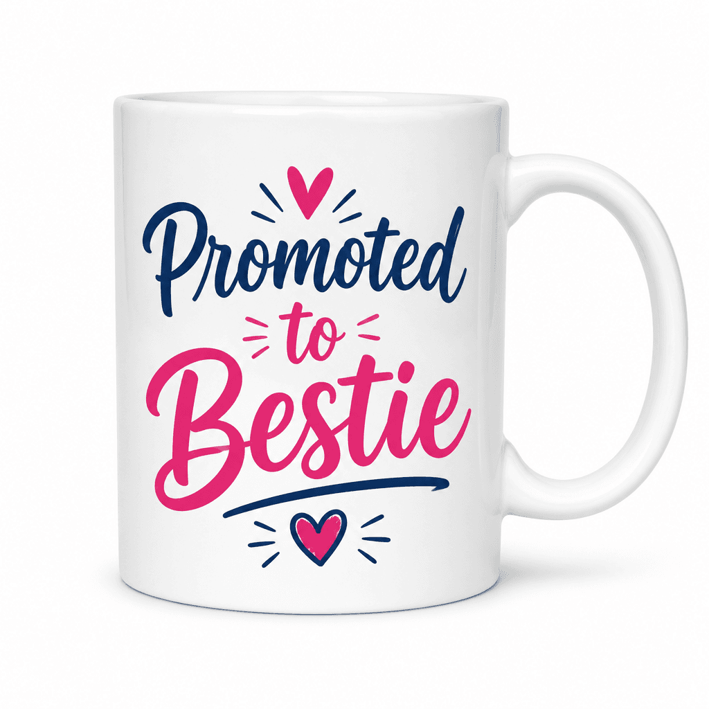 Funny Mug – Promoted to Bestie