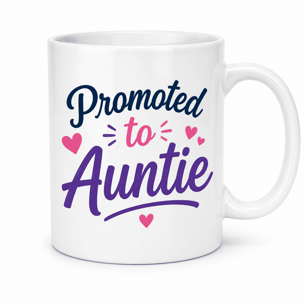 Funny Mug – Promoted to Auntie