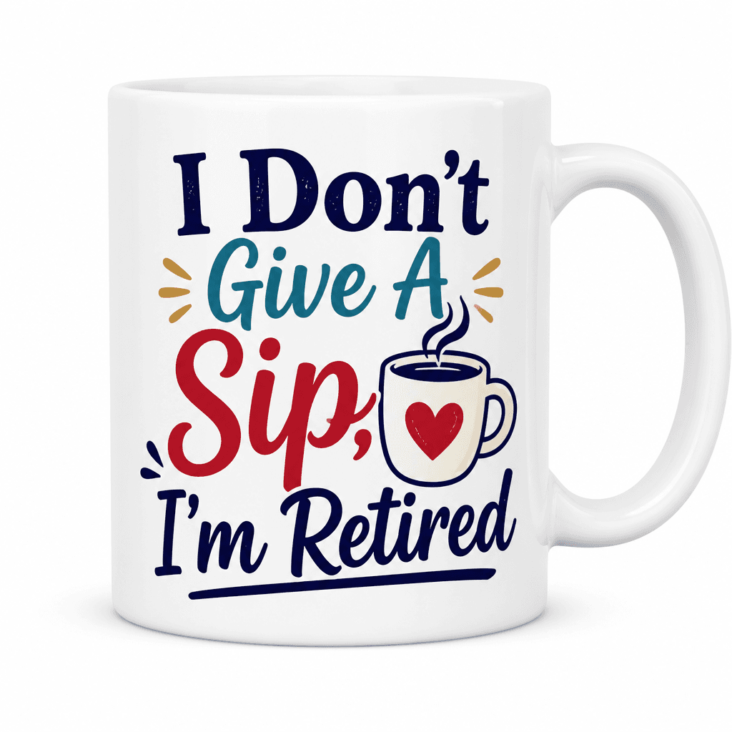 I Don't Give A Sip, I'm Retired Funny Mug