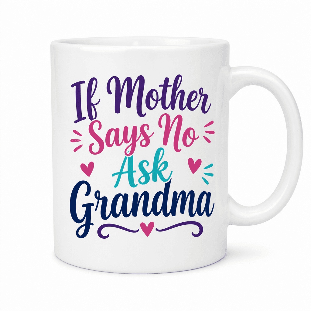 If Mother Says No Ask Grandma Funny Mug