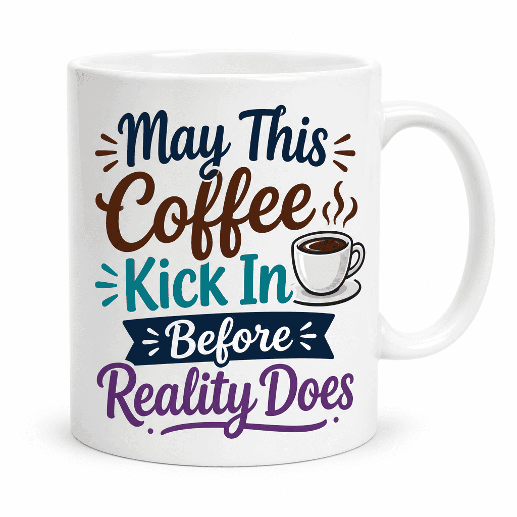 May This Coffee Kick In Before Reality Does Funny Mug