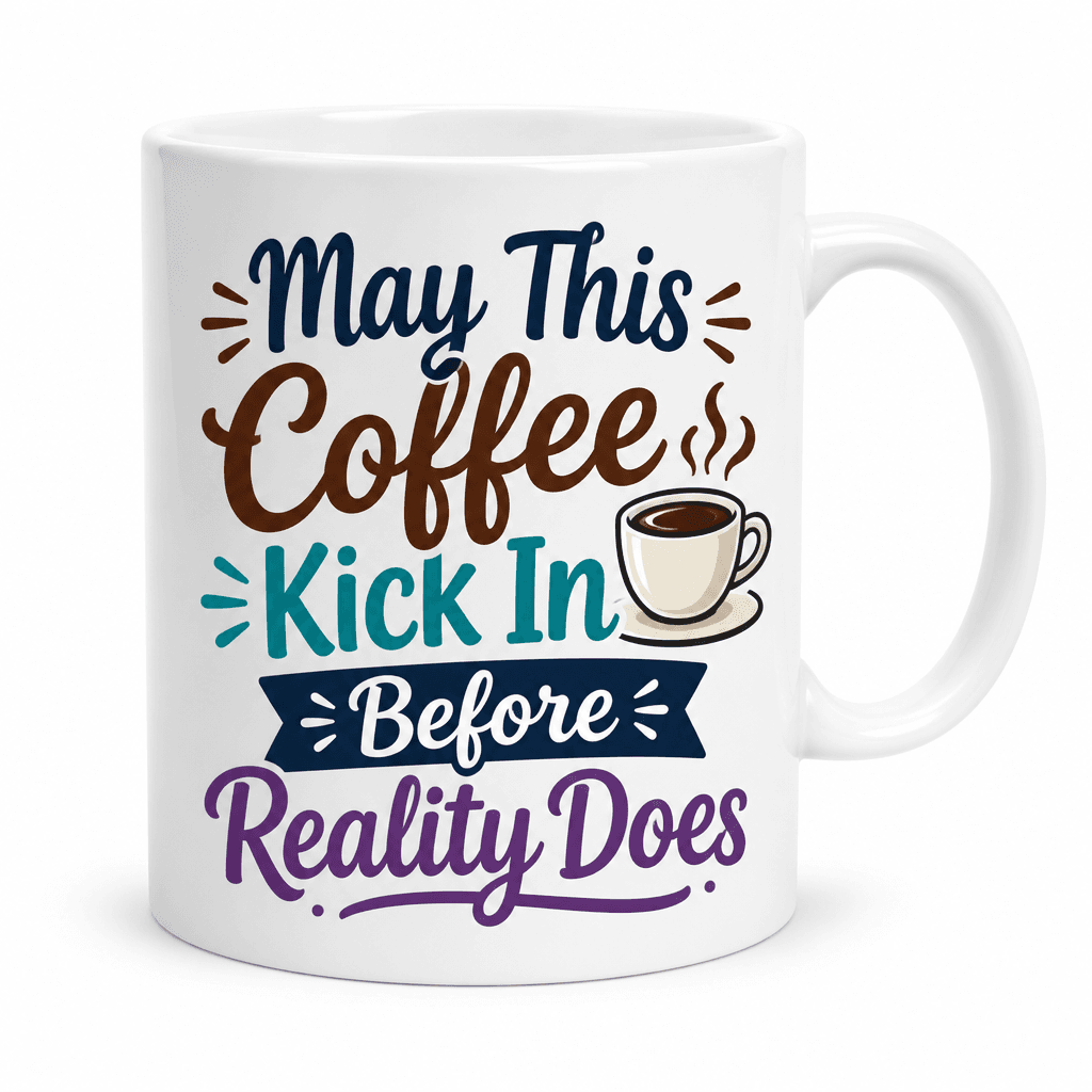 May This Coffee Kick In Before Reality Does Funny Mug