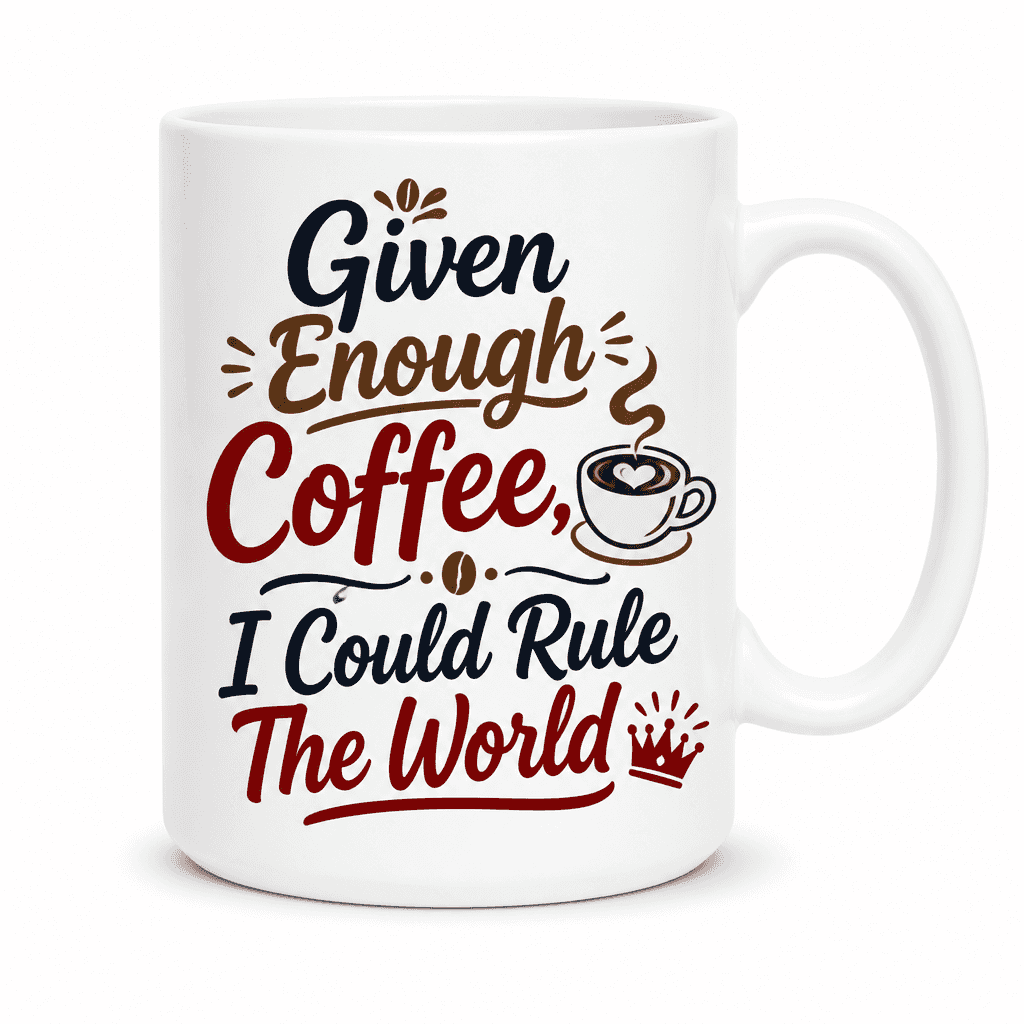 Given Enough Coffee, I Could Rule The World Funny Mug