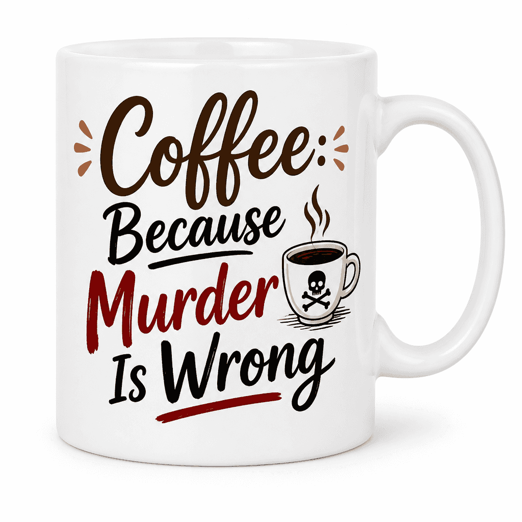 Coffee: Because Murder Is Wrong Funny Mug
