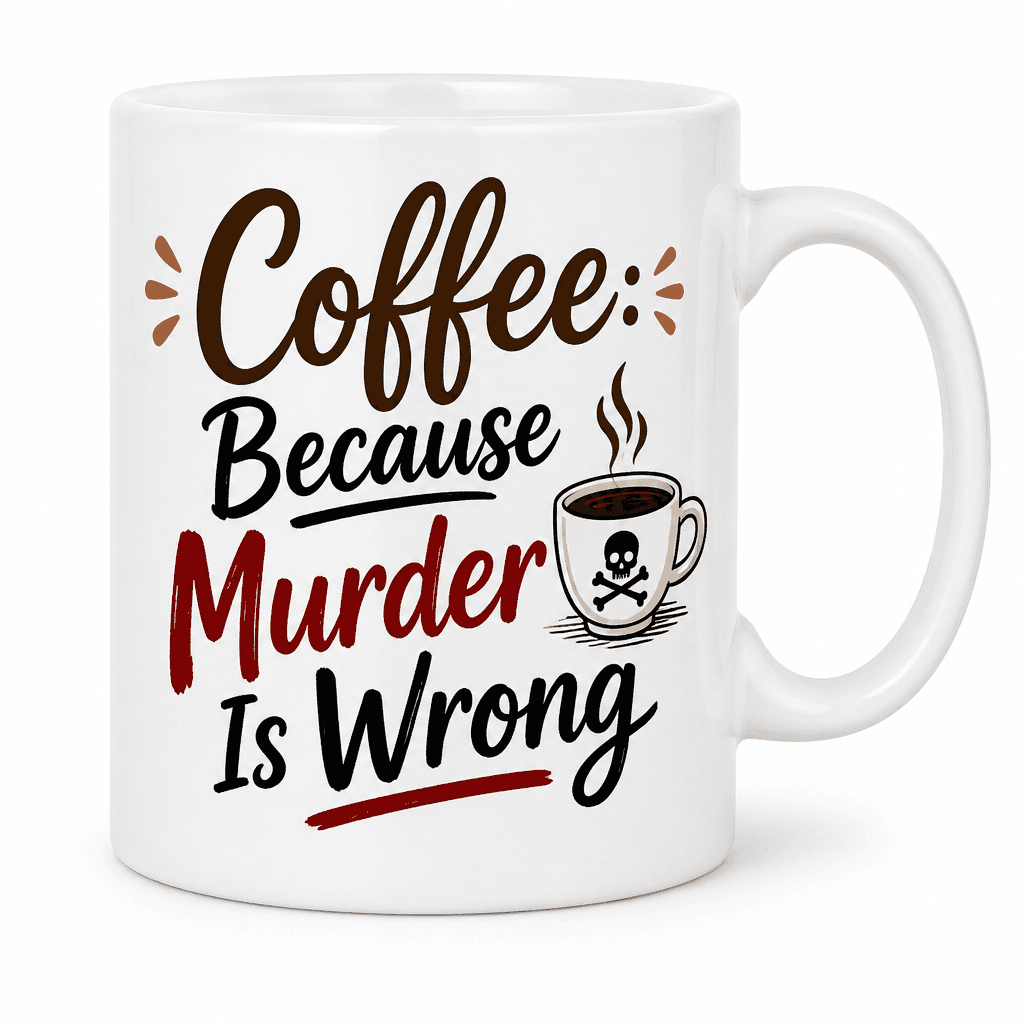 Coffee: Because Murder Is Wrong Funny Mug