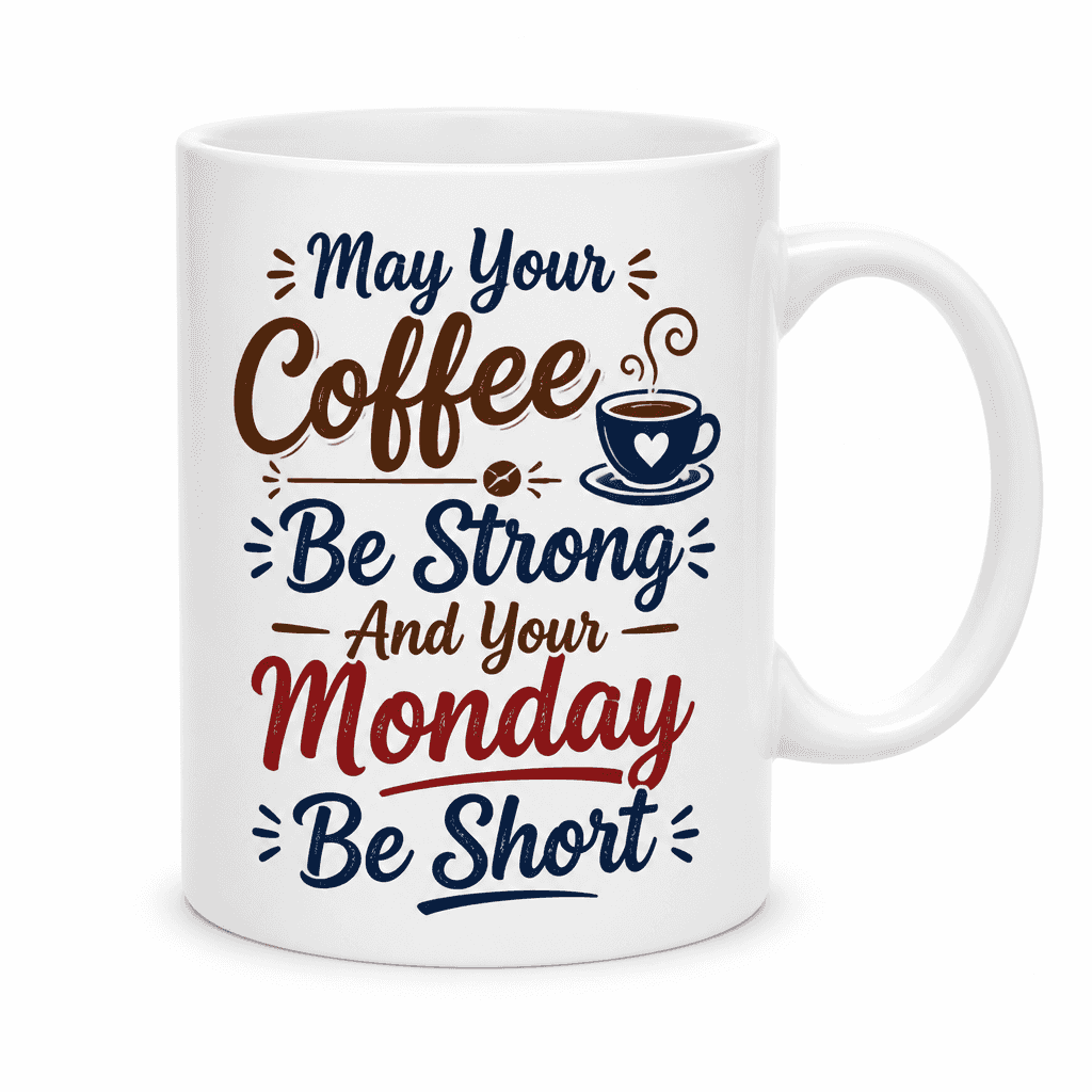 May Your Coffee Be Strong And Your Monday Be Short Funny Mug