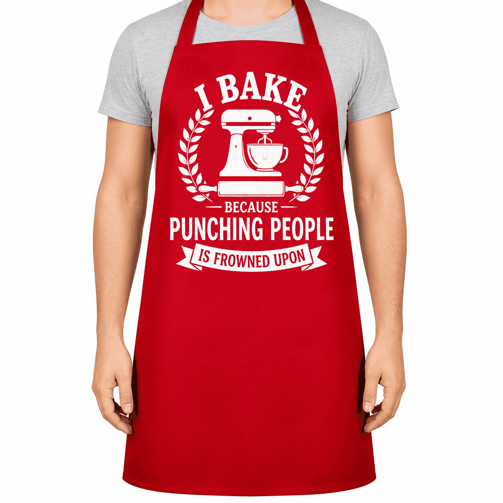 Funny Apron β I Bake Because Punching People Is Frowned Upon