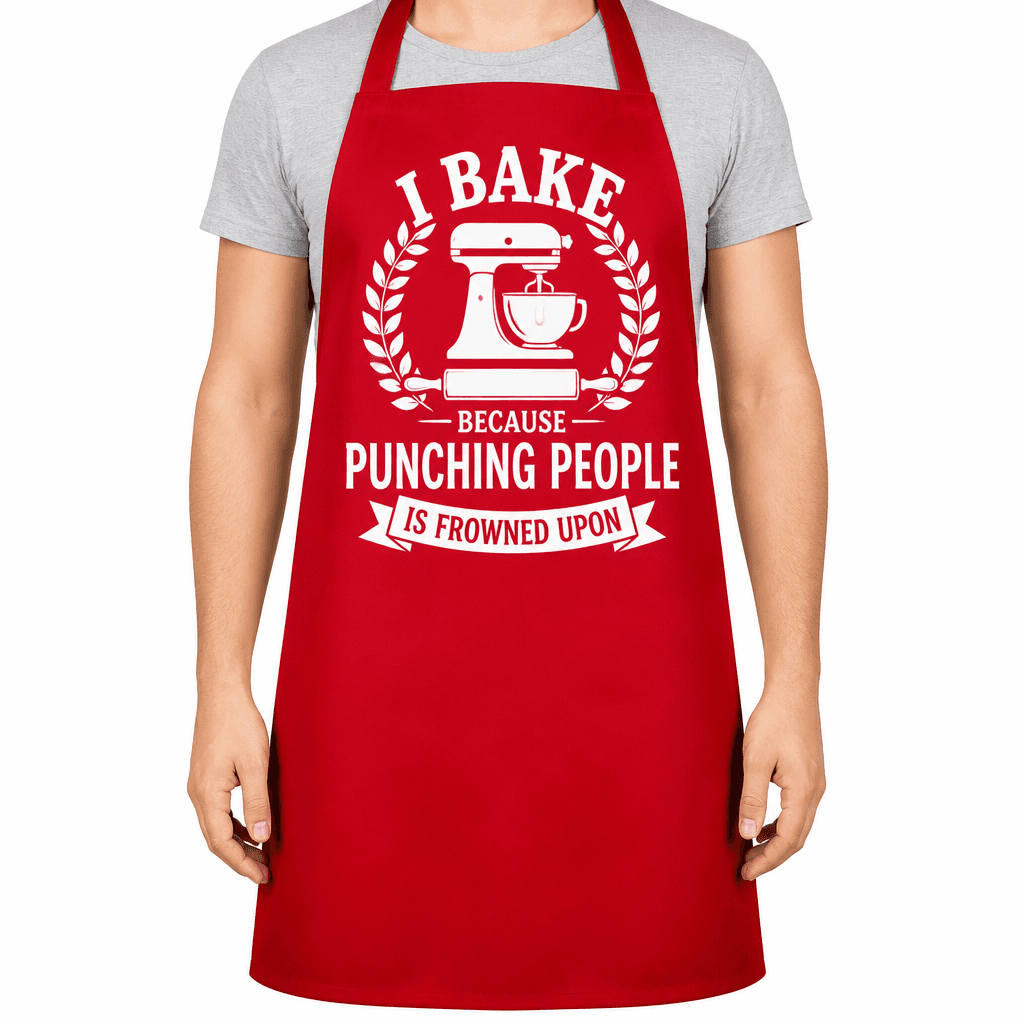 Funny Apron – I Bake Because Punching People Is Frowned Upon