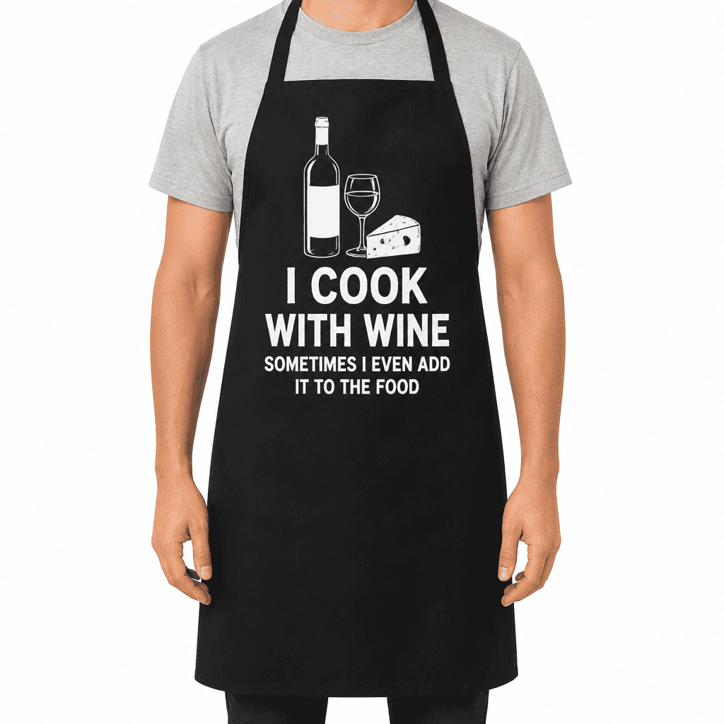 Funny Apron for Wine Lovers β I Cook With Wine Sometimes I Even Add It To The Food
