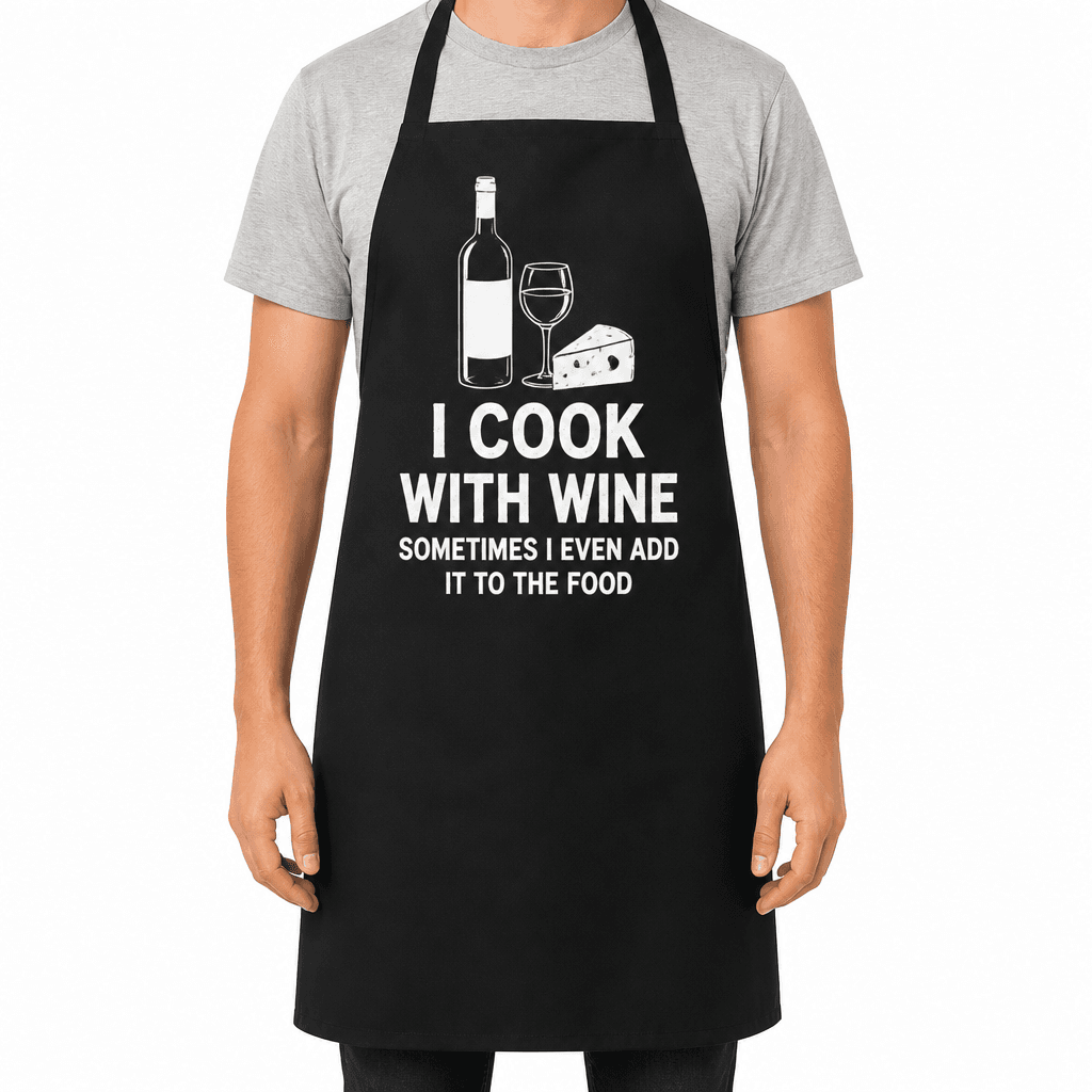 Funny Apron for Wine Lovers – I Cook With Wine Sometimes I Even Add It To The Food