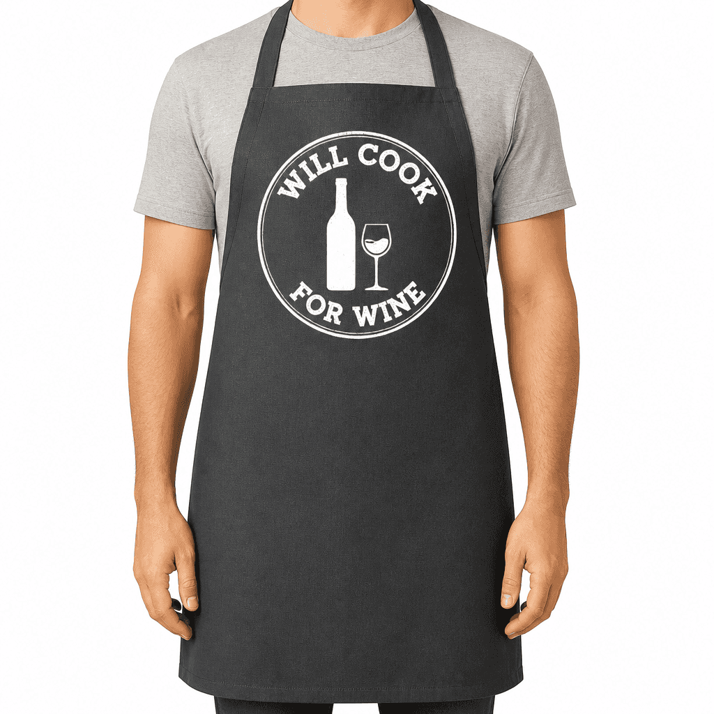 Funny Apron for Wine Lovers β Will Cook For Wine