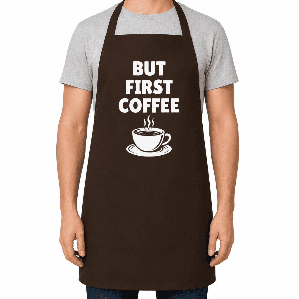 Funny Apron for Coffee Lovers ā But First Coffee